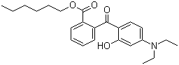 structure of CAS# 302776-68-7, 2-[4-(Diethylamino)-2-hydroxybenzoyl]benzoic acid hexyl ester