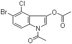 structure of CAS# 3030-06-6, 1-Acetyl-5-bromo-4-chloro-1H-indol-3-yl acetate