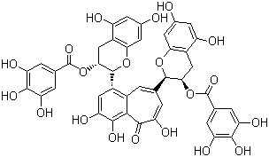 CAS # 30462-35-2, 8-Gingerol, Theaflavin 3, Theaflavin 3,3'-di-O-gallate, 3,4,5-Trihydroxybenzoic acid (3,4,6-trihydroxy-5-oxo-5H-benzocycloheptene-1,8-diyl)bis[(2R,3R)-3,4-dihydro-5,7-dihydroxy-2H-1-benzopyran-2,3-diyl] ester