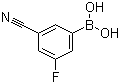structure of CAS# 304858-67-1, 3-Cyano-5-fluorophenylboronic acid