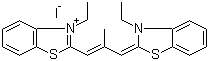 CAS # 3065-79-0, 3,3'-Diethyl-9-methylthiacarbocyanine iodide, 3-Ethyl-2-[3-(3-ethyl-3H-benzothiazol-2-ylidene)-2-methylprop-1-enyl]benzothiazolium iodide