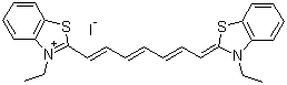 CAS # 3071-70-3, 3,3'-Diethylthiatricarbocyanine iodide, 3-Ethyl-2-[7-(3-ethyl-3H-benzothiazol-2-ylidene)hepta-1,3,5-trienyl]benzothiazolium iodide