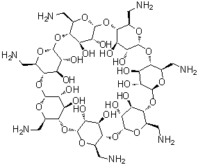 structure of CAS# 30754-24-6, Per-6-amino-6-deoxy-beta-cyclodextrin