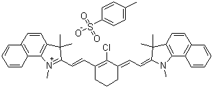 CAS # 309967-80-4, 2-((E)-2-(2-Chloro-3-[(E)-2-(1,3,3-trimethyl-1,3-dihydro-2H-benzo[g]indol-2-ylidene)ethylidene]-1-cyclohexen-1-yl)ethenyl)-1,3,3-trimethyl-3H-benzo[g]indolium 4-methylbenzenesulfonate