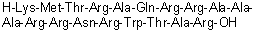 CAS # 312613-48-2, Peptide (synthetic BMV-gag membrane penetrating fragment), L-Lysyl-L-methionyl-L-threonyl-L-arginyl-L-alanyl-L-glutaminyl-L-arginyl-L-arginyl-L-alanyl-L-alanyl-L-alanyl-L-arginyl-L-arginyl-L-asparaginyl-L-arginyl-L-tryptophyl-L-threonyl-L-alanyl-L-arginine