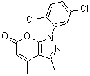 structure of CAS# 312621-02-6, 1-(2,5-二氯苯基)-3,4-二甲基-吡喃并[2,3-c]吡唑-6(1H)-酮