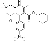 structure of CAS# 313967-18-9, 1,4,5,6,7,8-Hexahydro-2,7,7-trimethyl-4-(4-nitrophenyl)-5-oxo-3-quinolinecarboxylic acid cyclohexyl ester