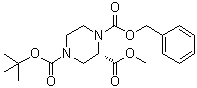 CAS # 314741-38-3, (2S)-1,2,4-Piperazinetricarboxylic acid 4-(1,1-dimethylethyl) 2-methyl 1-(phenylmethyl) ester