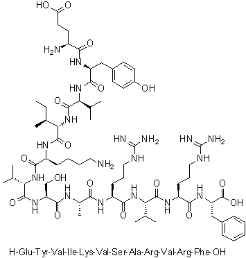 CAS # 314752-39-1, L-alpha-Glutamyl-L-tyrosyl-L-valyl-L-isoleucyl-L-lysyl-L-valyl-L-seryl-L-alanyl-L-arginyl-L-valyl-L-arginyl-L-phenylalanine