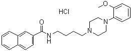 structure of CAS# 314776-92-6, N-[4-[4-(2-Methoxyphenyl)-1-piperazinyl]butyl]-2-naphthalenecarboxamide monohydrochloride