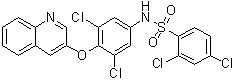 CAS # 315224-26-1, 2,4-Dichloro-N-[3,5-dichloro-4-(3-quinolinyloxy)phenyl]benzenesulfonamide, AMG 131, INT 131