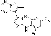 structure of CAS# 315704-66-6, N-(2,6-二溴-4-甲氧基苯基)-4-(2-甲基咪唑并[1,2-a]嘧啶-3-基)-2-噻唑胺