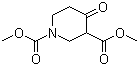 structure of CAS# 31633-70-2, 4-Oxo-1,3-piperidinedicarboxylic acid 1,3-dimethyl ester