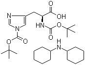 structure of CAS# 31687-58-8, N,1-Bis(Boc)-L-histidine dicyclohexylamine salt