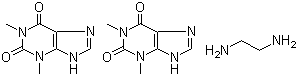 CAS # 317-34-0, Aminophylline, Theophylline-ethylenediamine-addition compound (2:1), 3,7-Dihydro-1,3-dimethyl-1H-purine-2,6-dione cmpd. with 1,2-ethanediamine (2:1)