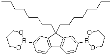 CAS # 317802-08-7, 2,7-Bis(1,3,2-dioxaborinan-2-yl)-9,9-dioctyl-9H-fluorene, 9,9-Dioctylfluorene-2,7-diboronic acid bis(1,3-propanediol) ester, 9,9'-Dioctylfluorene-2,7-bis(trimethyleneboronate)