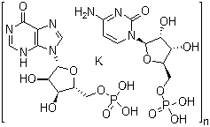 CAS # 31852-29-6, 5'-Inosinic acid homopolymer complex with 5'-cytidylic acid homopolymer potassium salt, 5'-Cytidylic acid homopolymer complex with 5'-inosinic acid homopolyme potassium salt , 5'-Cytidylic acid polymers complex with 5'-inosinic acid polymers potassium salt, Inosinic acid-cytidylic acid polymer complex potassium salt, Poly I-poly C potassium salt