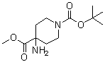 structure of CAS# 321997-89-1, 1,1-Dimethylethyl 4-amino-4-(methoxycarbonyl)piperidine-1-carboxylate