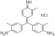CAS # 3248-91-7, Basic Violet 2, New Fuchsin, C.I. 42520, 4-[(4-Amino-m-tolyl)(4-imino-3-methylcyclohexa-2,5-dien-1-ylidene)methyl]-o-toluidine monohydrochloride