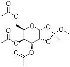structure of CAS# 3254-16-8, 3,4,6-三-O-乙酰基-alpha-D-吡喃葡萄糖-1,2-(甲基原乙酸酯)
