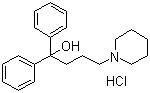CAS # 3254-89-5, Difenidol hydrochloride, 1,1-Diphenyl-4-(1-piperidyl)butan-1-ol hydrochloride