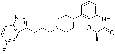 CAS # 327026-93-7, Lensiprazine, (2R)-8-[4-[3-(5-Fluoro-1H-indol-3-yl)propyl]-1-piperazinyl]-2-methyl-2H-1,4-benzoxazin-3(4H)-one