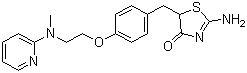 2-Amino-5-[[4-[2-(methyl-2-pyridinylamino)ethoxy]phenyl]methyl]-4(5H)-thiazolone molecular structure (CAS 329249-53-8)