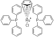 Chlorocyclopentadienylbis(triphenylphosphine)ruthenium(II) molecular structure (CAS 32993-05-8)