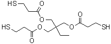 CAS # 33007-83-9, Trimethylolpropane tris(3-mercaptopropionate), 3TP6, Epicure QX 30, Epikure QX 30, JER Cure QX 30, Mercaptate P 33, P 33, P 33 (ester), PEMP 2, QX 30, TMMP, TMPMP, TMTP, Thiocure TMPMP, Trimethylolpropane tris(beta-mercaptopropionate)