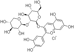 structure of CAS# 33012-73-6, Cyanidin-3-O-sambubioside chloride