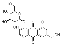 structure of CAS# 33037-46-6, Aloe-emodin 8-O-beta-D-glucopyranoside