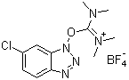 CAS # 330641-16-2, O-(6-Chlorobenzotriazol-1-yl)-N,N,N',N'-tetramethyluronium tetrafluoroborate, 1-[Bis(dimethylamino)methylen]-5-chlorobenzotriazolium 3-oxide tetrafluoroborate, N,N,N',N'-Tetramethyl-O-(6-chloro-1H-benzotriazol-1-yl)uronium tetrafluoroborate, TCTU