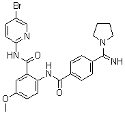 CAS 登录号：330942-16-0, N-(5-溴-2-吡啶基)-2-[[4-(亚氨基-1-吡咯烷基甲基)苯甲酰基]氨基]-5-甲氧基苯甲酰胺
