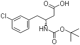 structure of CAS# 331763-56-5, Boc-(R)-3-Amino-4-(3-chlorophenyl)butyric acid