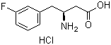 structure of CAS# 331763-64-5, (S)-3-氨基-4-(3-氟苯基)丁酸盐酸盐