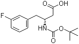 structure of CAS# 331763-66-7, N-叔丁氧羰基-D-3-氨基-4-(3-氟苯基)丁酸