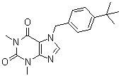 structure of CAS# 333415-38-6, 7-[[4-(叔丁基苯基]甲基]-3,7-二氢-1,3-二甲基-1H-嘌呤-2,6-二酮