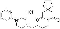 CAS 登录号：33386-08-2, 盐酸丁螺环酮, 丁螺环酮盐酸盐, N-[4-[4-(2-嘧啶基)-1-哌嗪基]丁基]-8-氮杂螺[4,5]癸烷-7,9-二酮盐酸盐