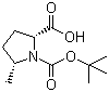 structure of CAS# 334769-80-1, (2S,5S)-N-Boc-5-甲基吡咯烷-2-甲酸