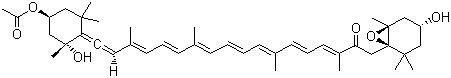 CAS # 3351-86-8, Fucoxanthin, 3'-(Acetyloxy)-6',7'-didehydro-5,6-epoxy-5,5',6,6',7,8-hexahydro-3,5'-dihydroxy-8-oxo-beta,beta-carotene