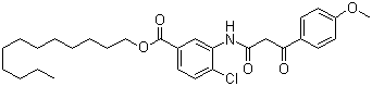 CAS # 33942-96-0, 2'-Chloro-5'-(dodecyloxycarbonyl)-2-(4-methoxybenzoyl)acetanilide, 4-Chloro-3-[[3-(4-methoxyphenyl)-1,3-dioxopropyl]amino]benzoic acid dodecyl ester
