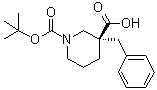 CAS # 339539-81-0, (R)-3-Benzyl-1-(tert-butoxycarbonyl)piperidine-3-carboxylic acid, (3R)-3-(Phenylmethyl)-1,3-piperidinedicarboxylic acid 1-(1,1-dimethylethyl) ester