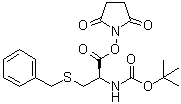 structure of CAS# 3401-33-0, N-[tert-Butoxycarbonyl]-S-benzyl-L-cysteine succinimido ester