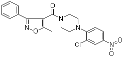 structure of CAS# 341001-38-5, [4-(2-氯-4-硝基苯基)-1-哌嗪基](5-甲基-3-苯基-4-异恶唑基)甲酮