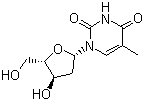 structure of CAS# 3424-98-4, 2-脱氧-L-胸苷