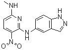 structure of CAS# 342639-96-7, N2-1H-Indazol-5-yl-N6-methyl-3-nitro-2,6-pyridinediamine