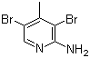 CAS # 3430-29-3, 2-Amino-3,5-dibromo-4-methylpyridine, 3,5-Dibromo-4-methyl-2-pyridinamine