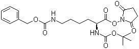 structure of CAS# 34404-36-9, N2-[(叔丁氧基)羰基]-N6-[(苯甲氧基)羰基]-L-赖氨酸 2,5-二氧代-1-吡咯烷基酯