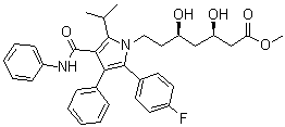 structure of CAS# 345891-62-5, (betaR,deltaR)-2-(4-氟苯基)-beta,delta-二羟基-5-(异丙基)-3-苯基-4-[(苯基氨基)羰基]-1H-吡咯-1-庚酸甲酯