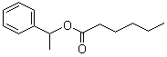 CAS # 3460-45-5, Hexanoic acid 1-phenylethyl ester, Hexanoic acid alpha-methylbenzyl ester